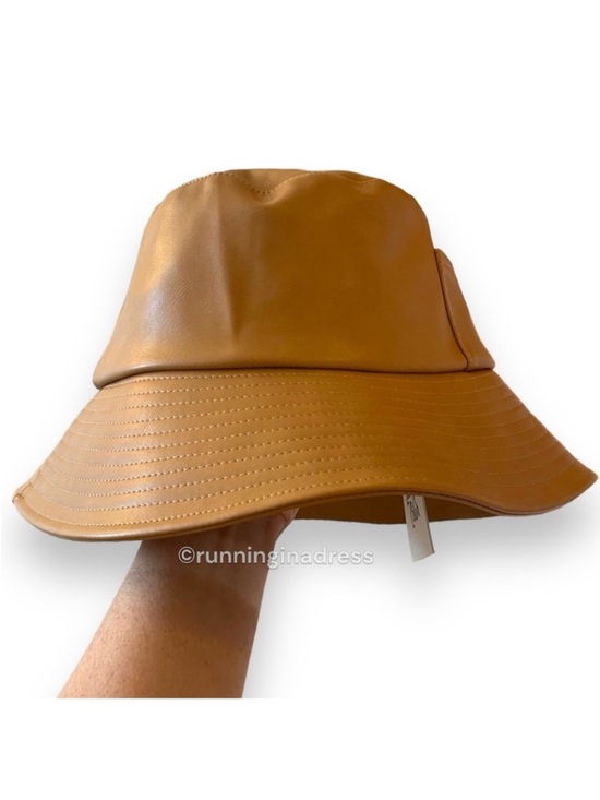 NWT Lack of Color Wave Bucket Hat Tan Vegan Faux Leather Small Medium Pocket main image 7
